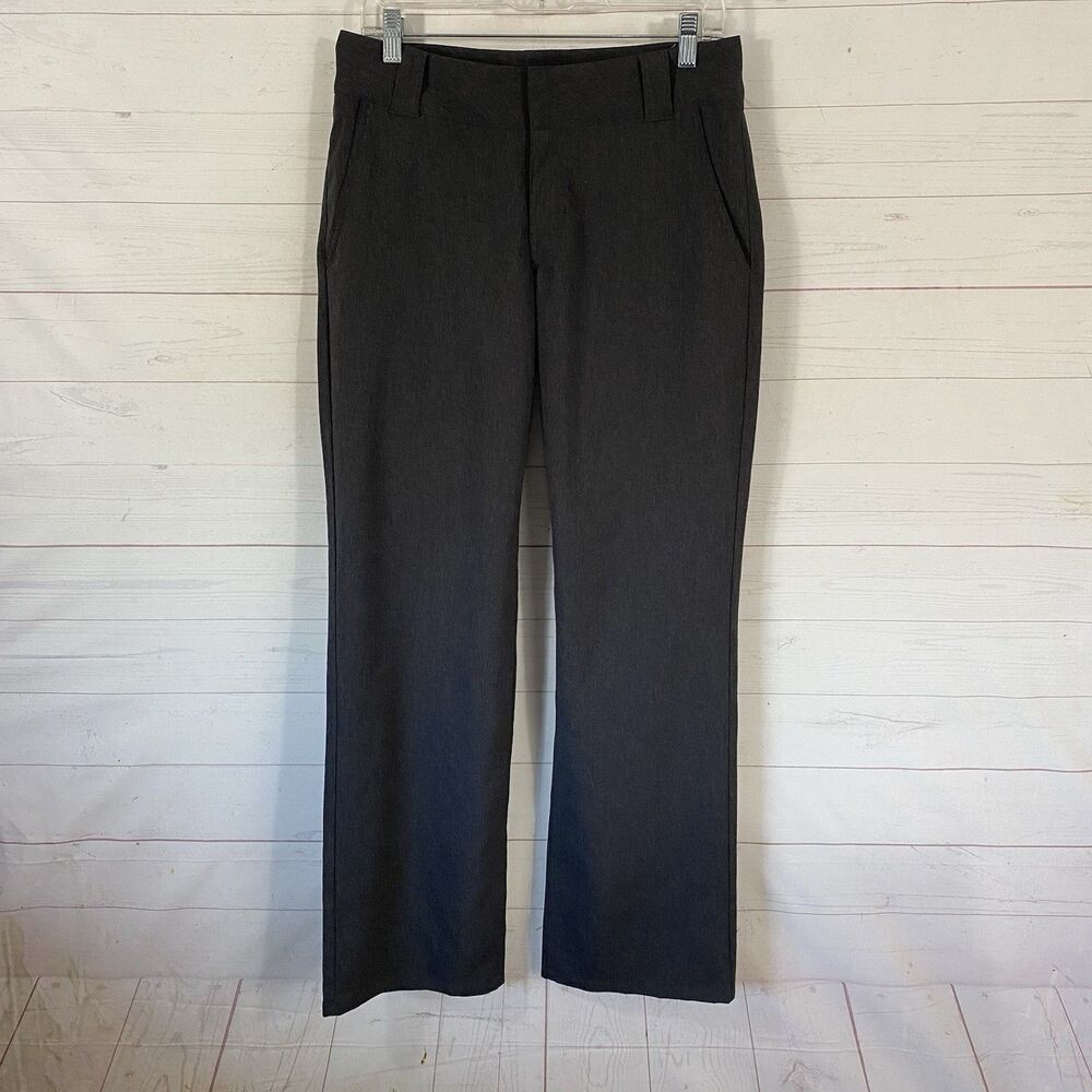 Mudd Womens Boot Cut Dress Pants Size 7 Gray Pockets Polyester Blend Mid Rise